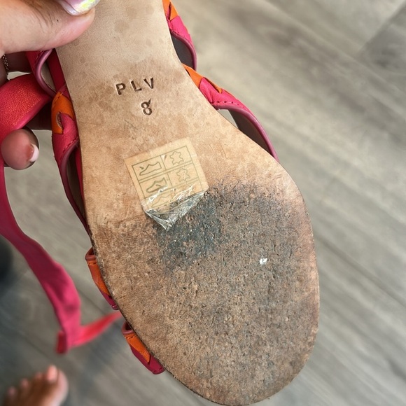 PLV Women's Vibrant Pink and Orange Sandals 8 - Picture 4 of 9